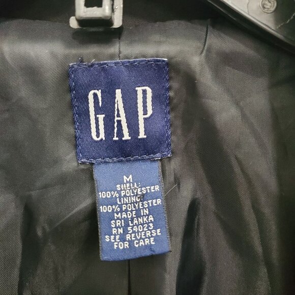 GAP Women's Vintage Black LS Lightly Insulated Peacoat Trench Coat‎ Size M - Picture 4 of 6